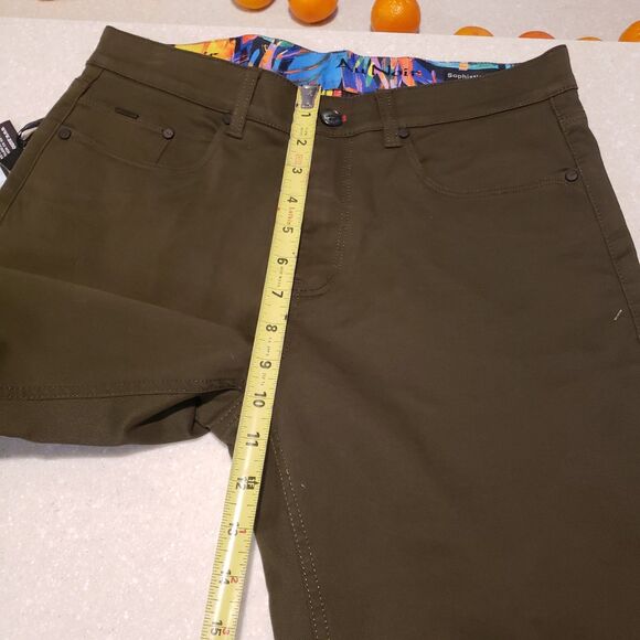 NWT AU NOIR Men’s Pants  Size 30 Dark Green sophisticated Offce Pants - Picture 8 of 9